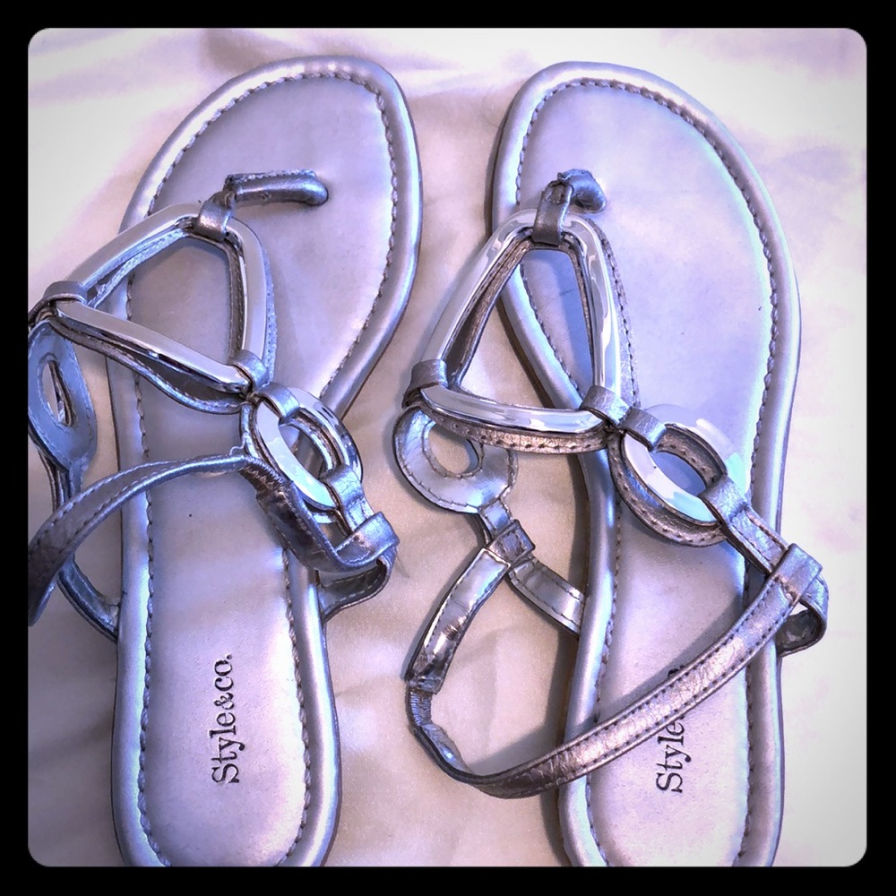 Style & co silver sandals